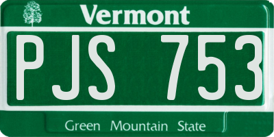 VT license plate PJS753