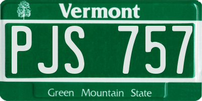 VT license plate PJS757