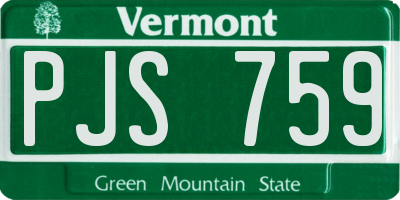 VT license plate PJS759