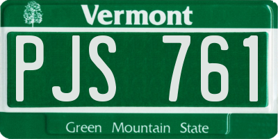 VT license plate PJS761