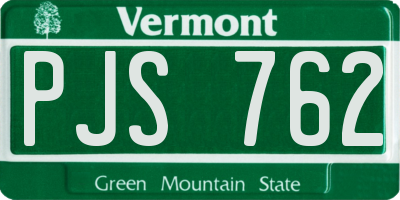 VT license plate PJS762