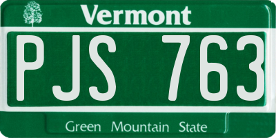 VT license plate PJS763