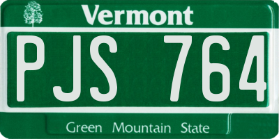 VT license plate PJS764