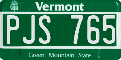VT license plate PJS765