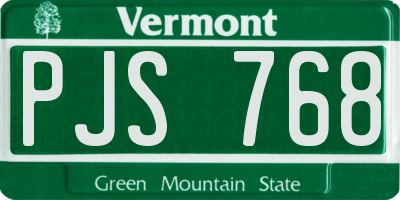 VT license plate PJS768