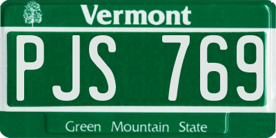 VT license plate PJS769