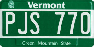 VT license plate PJS770
