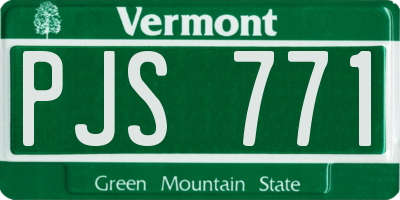 VT license plate PJS771