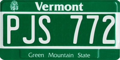VT license plate PJS772