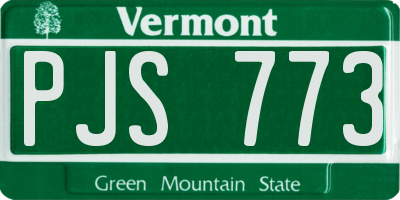VT license plate PJS773
