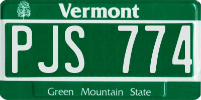 VT license plate PJS774