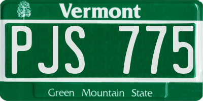 VT license plate PJS775
