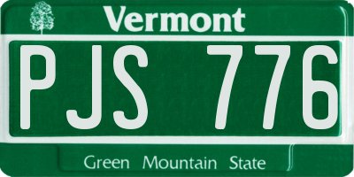 VT license plate PJS776