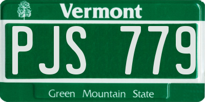 VT license plate PJS779