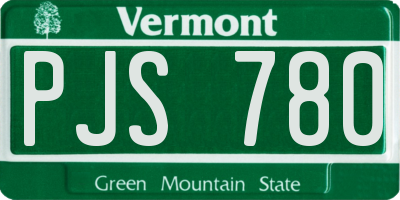 VT license plate PJS780