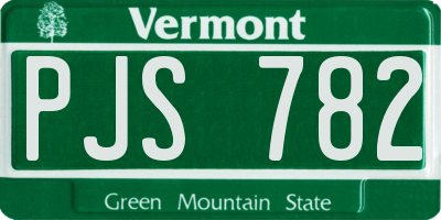 VT license plate PJS782