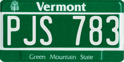 VT license plate PJS783