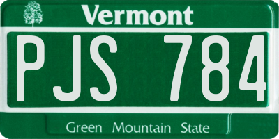 VT license plate PJS784