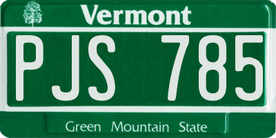 VT license plate PJS785