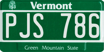 VT license plate PJS786