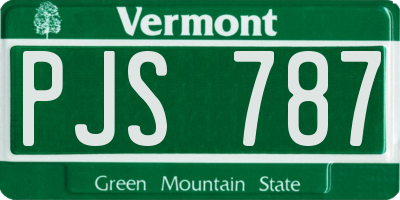 VT license plate PJS787