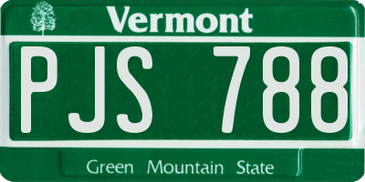 VT license plate PJS788