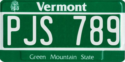 VT license plate PJS789