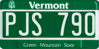 VT license plate PJS790