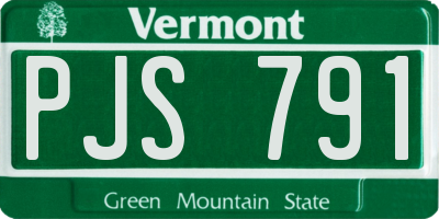 VT license plate PJS791