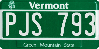VT license plate PJS793