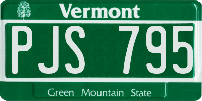 VT license plate PJS795