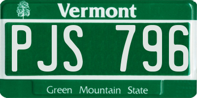 VT license plate PJS796