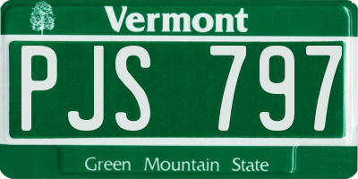 VT license plate PJS797