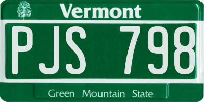 VT license plate PJS798