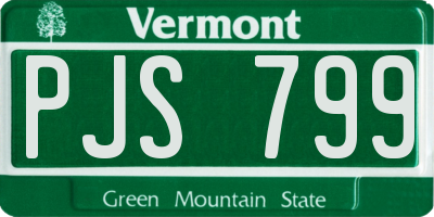 VT license plate PJS799