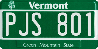 VT license plate PJS801
