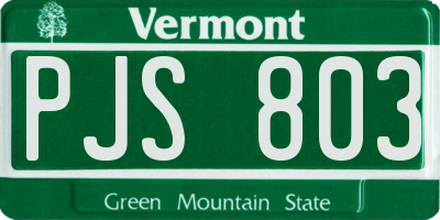 VT license plate PJS803