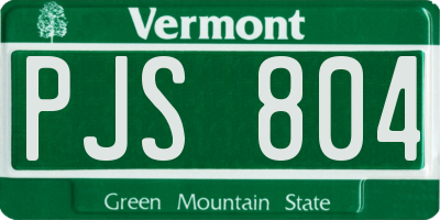 VT license plate PJS804