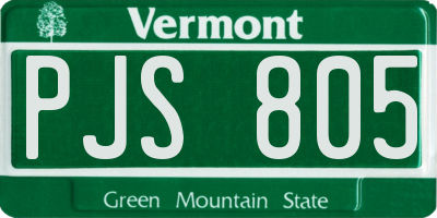 VT license plate PJS805