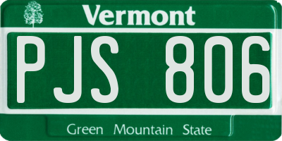 VT license plate PJS806