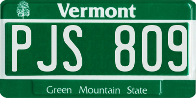 VT license plate PJS809