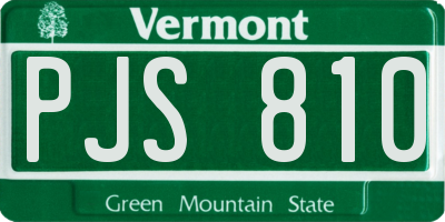 VT license plate PJS810