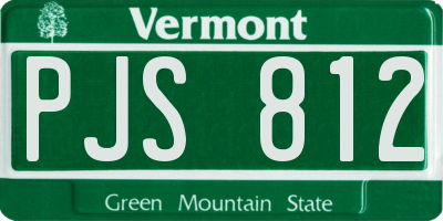 VT license plate PJS812