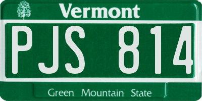 VT license plate PJS814