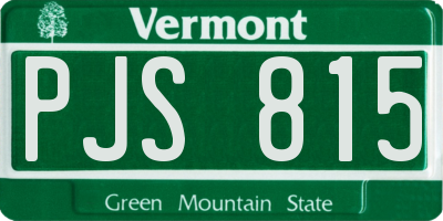 VT license plate PJS815