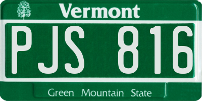 VT license plate PJS816
