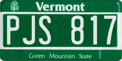 VT license plate PJS817