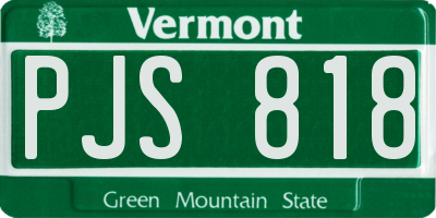VT license plate PJS818