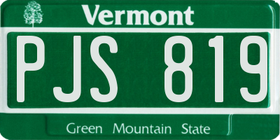 VT license plate PJS819