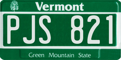 VT license plate PJS821